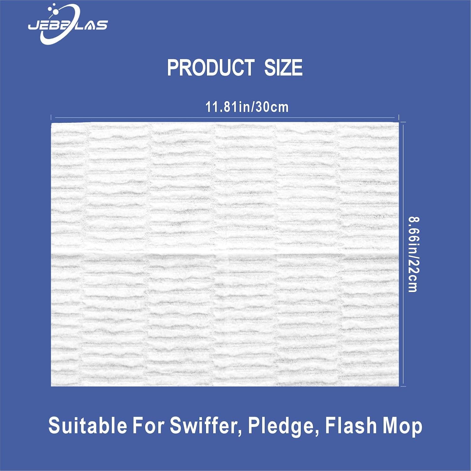 JEBBLAS 60 Pcs Disposable Dry Mop Cloth Refill for Flat Mops