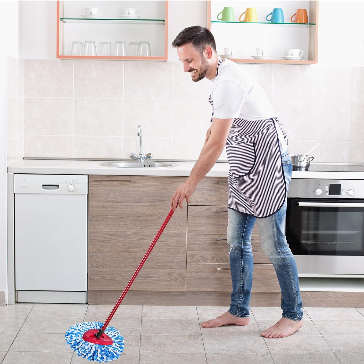 Fazlynyi 2 Pack Mop Replacement Heads for RinseClean 2-Tank System