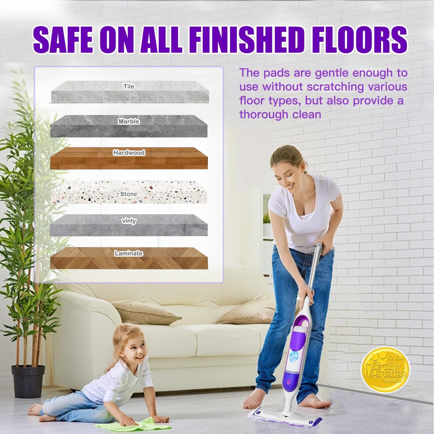 SVPSNUMSI PowerMop Refill Pads - 20 Count Replacement for Swiffer PowerMop