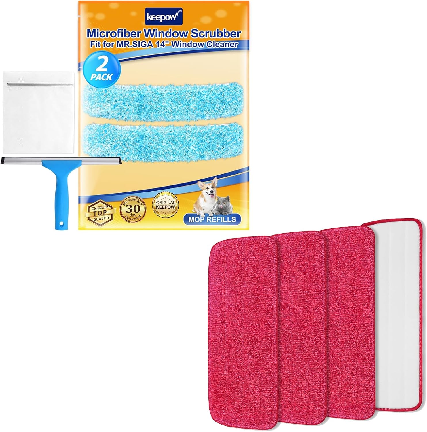 KEEPOW 14 Inch Microfiber Replacement Mop Pad