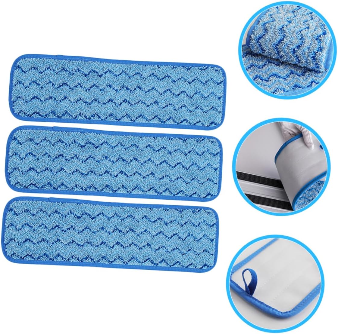 3pcs Mop Pads Replacement Microfiber for Wet Dry Cleaning