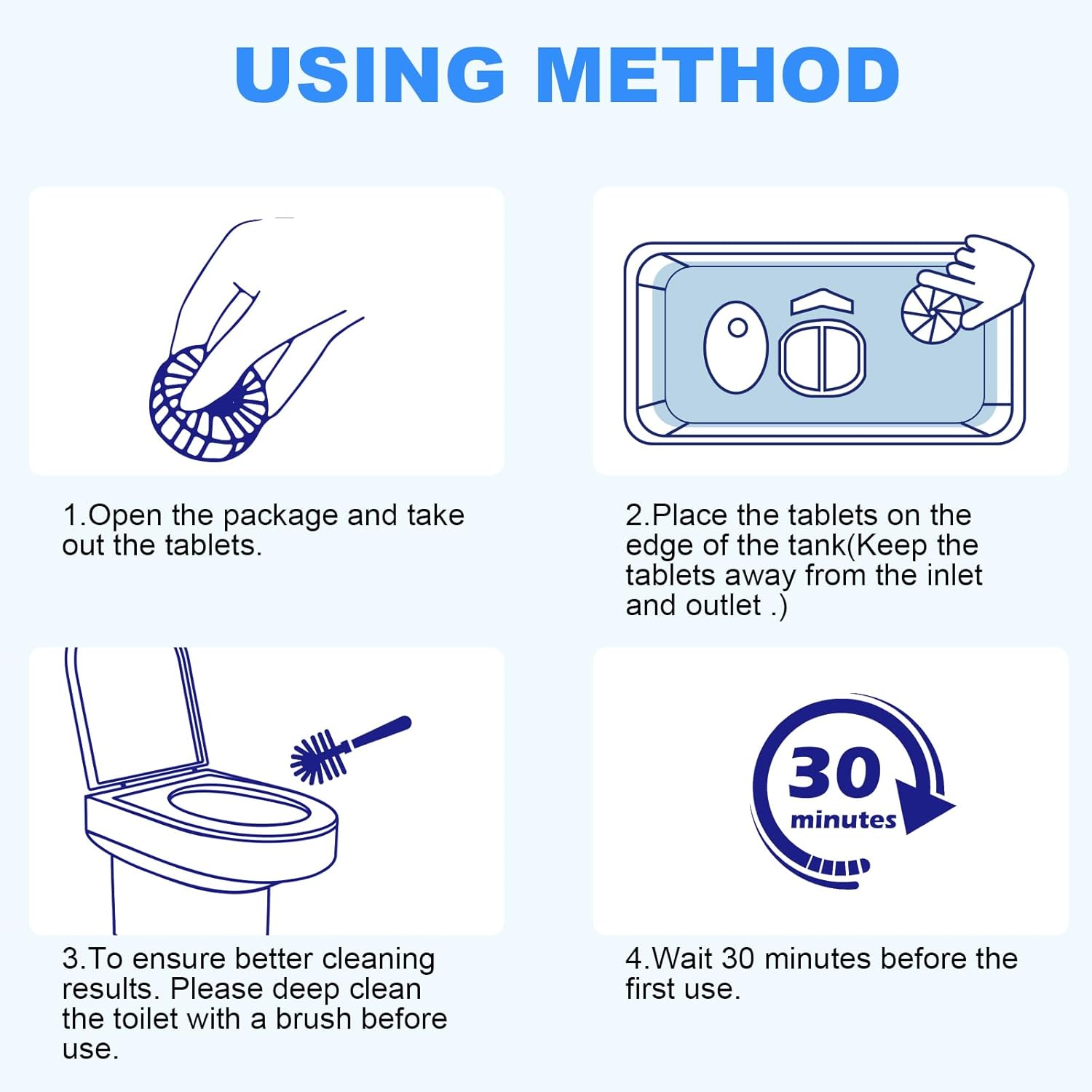 CHMI 100 Pack Toilet Bowl Cleaner Tablets Blue 1