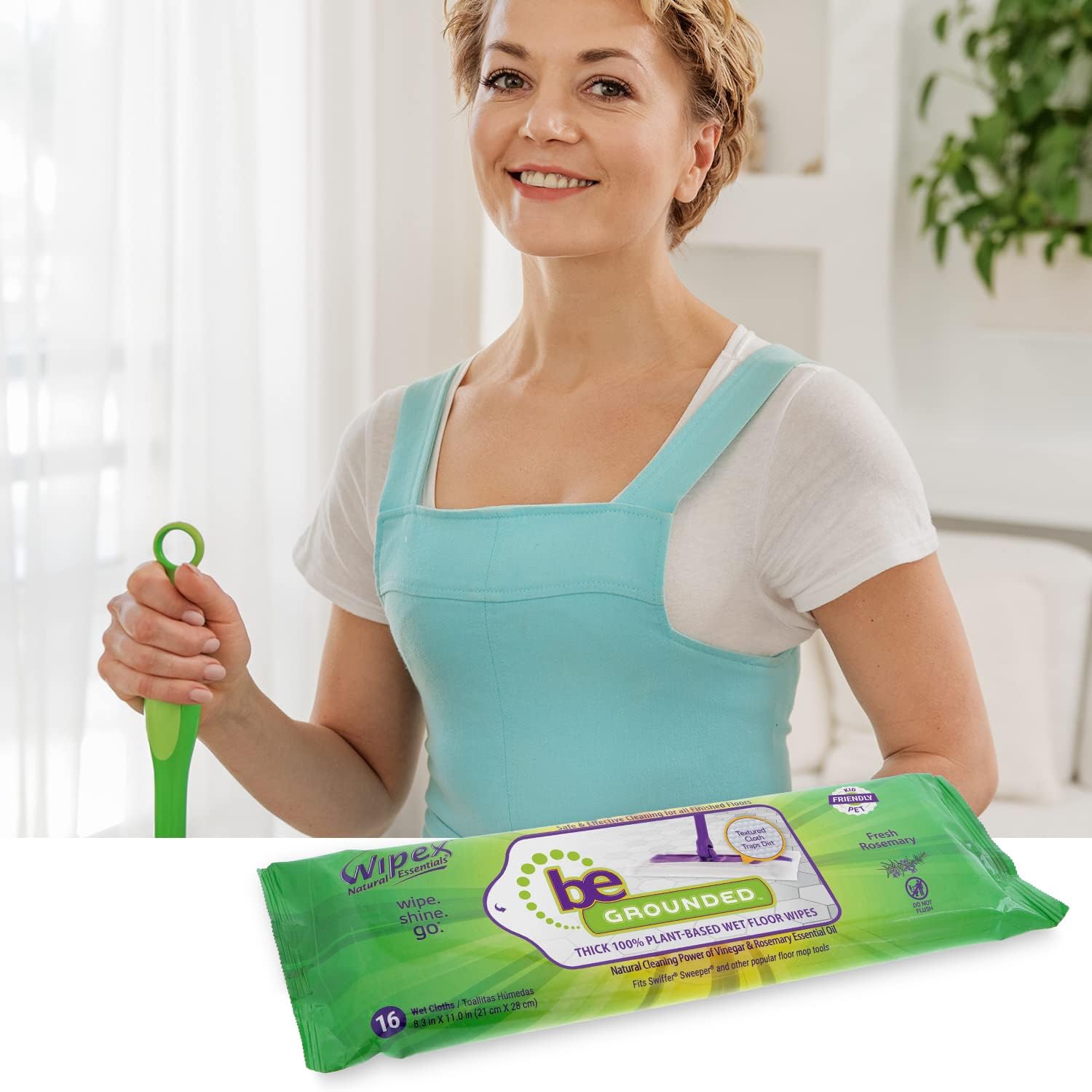 Wipex Natural Wet Floor Wipes with Rosemary and Vinegar