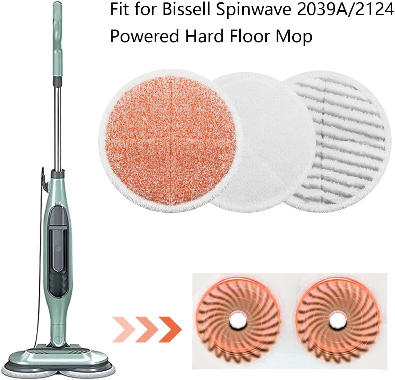 BeiLan Spin Wave Mop Pads Replacement 12Pack