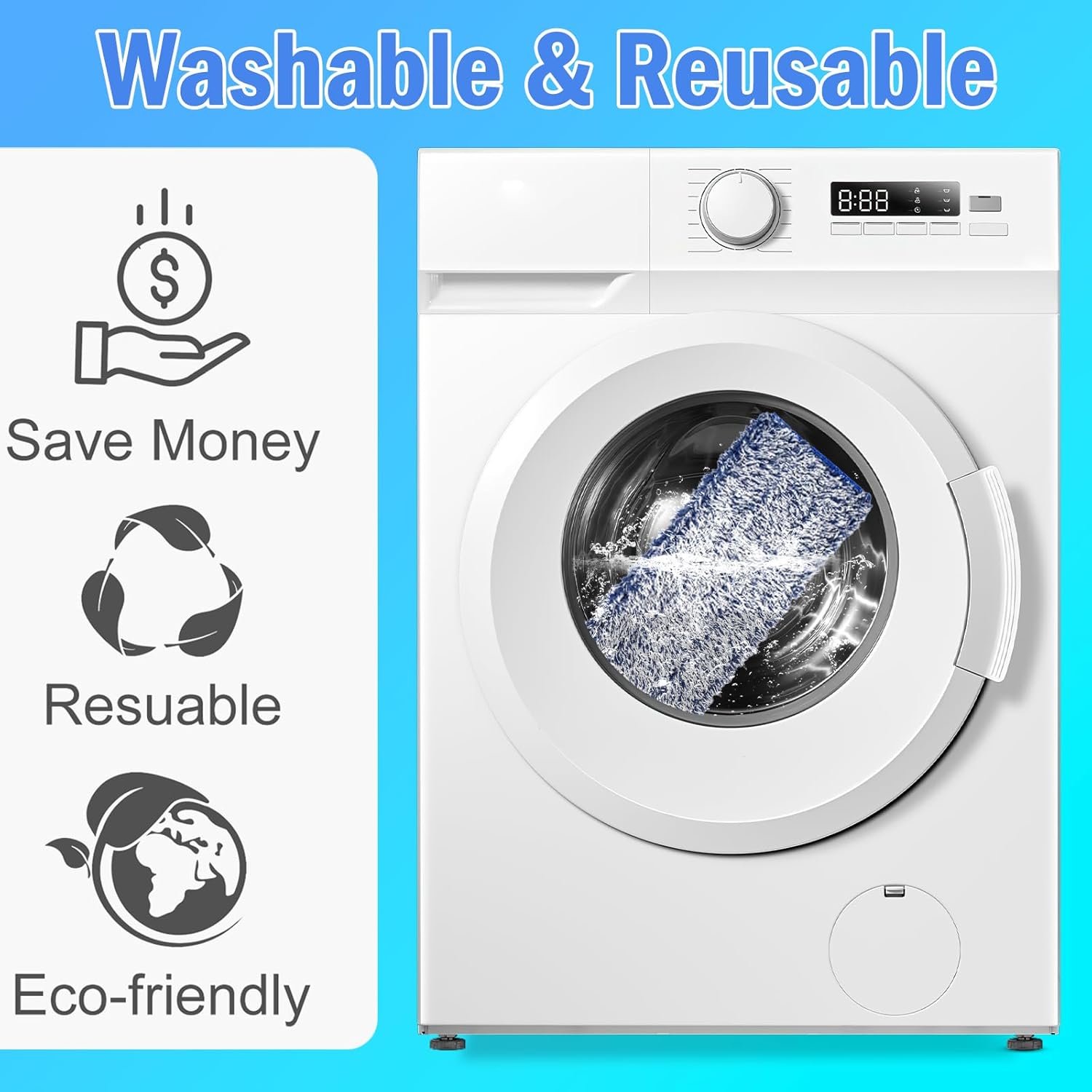 ZIONYA 4 Pack Microfiber Dusting Pads for Bona Mops