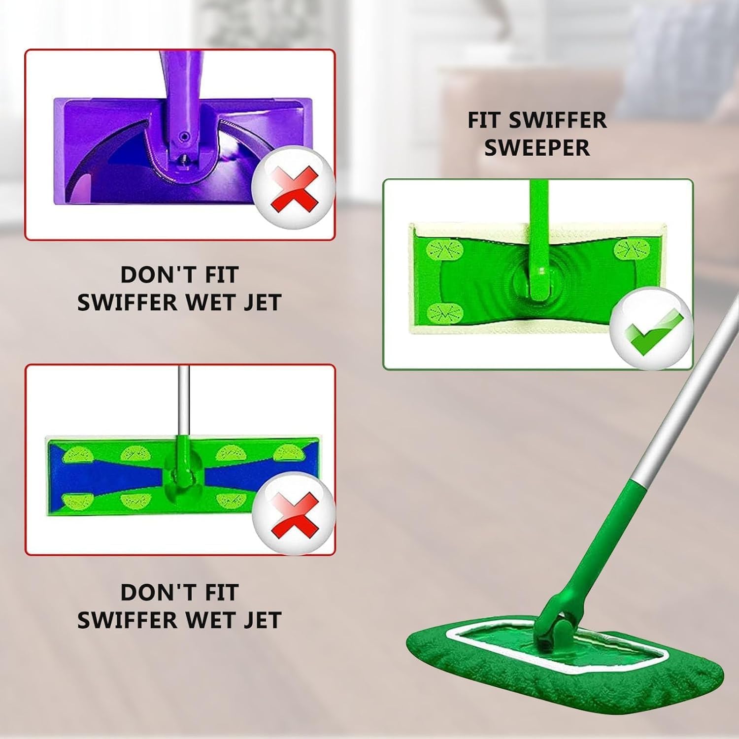 10 Pack Reusable Microfiber Mop Pads - Swiffer Compatible