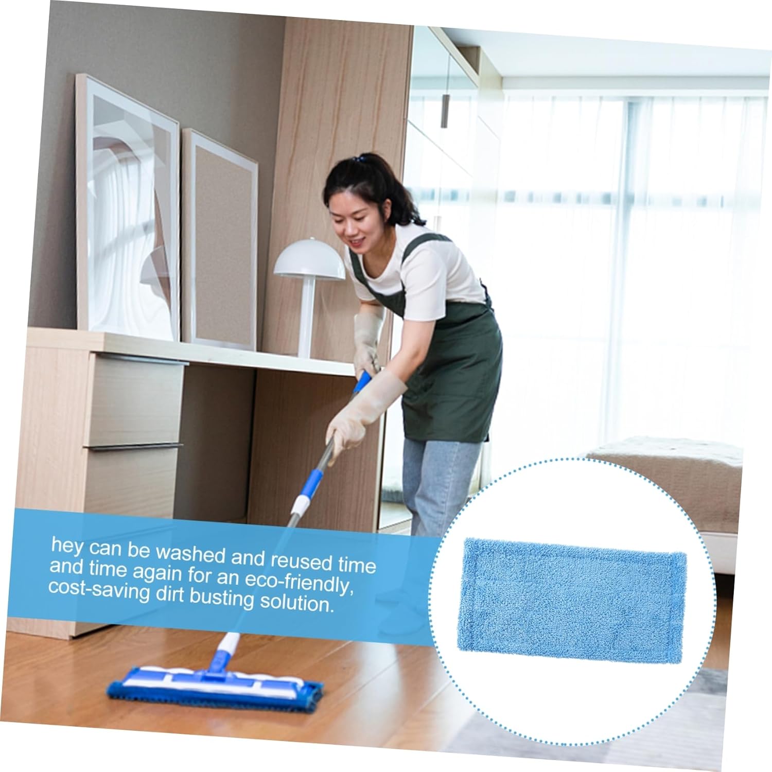 SHERCHPRY Microfiber Mop Pads 2-Pack Replacement Heads