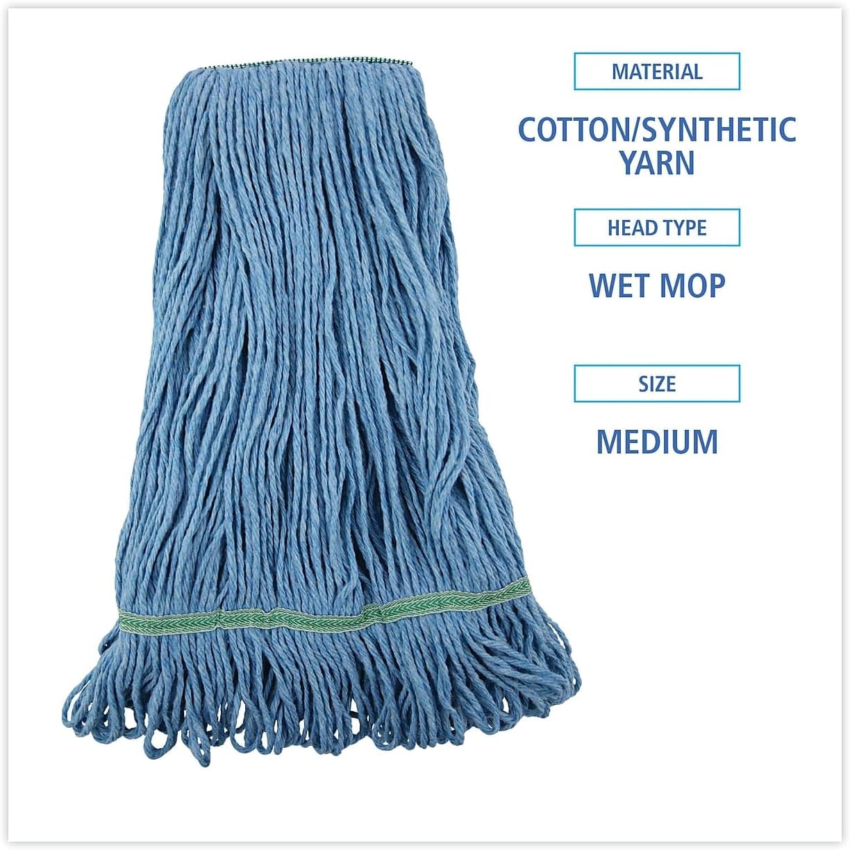 Boardwalk BWK502BLNB Super Loop Wet Mop Head - Medium Blue