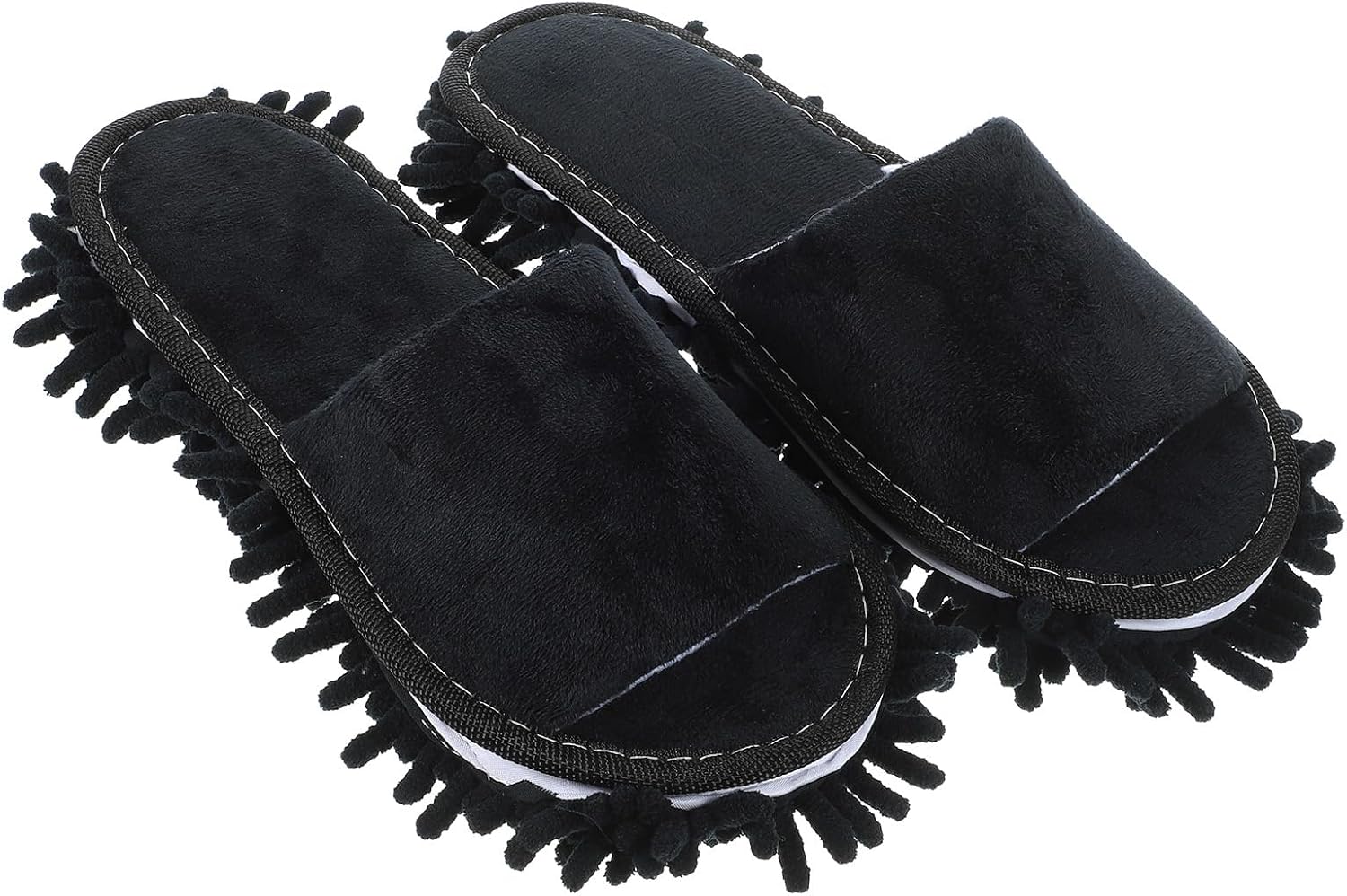PACKOVE Floor Cleaning Mop Slippers 1 Pair Black