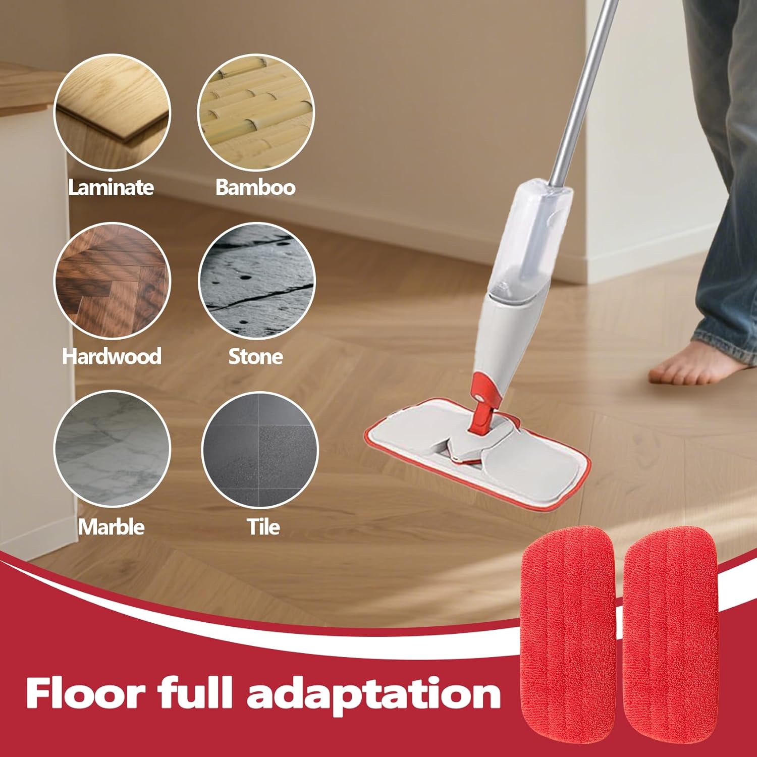 GeekNi 2 Pack Microfiber Mop Pads for OXO Good Grips