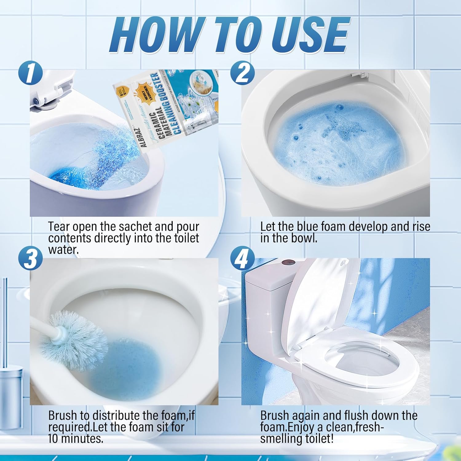 ALBRAZ Splash Foam Toilet Cleaner - Automatic Deep Clean