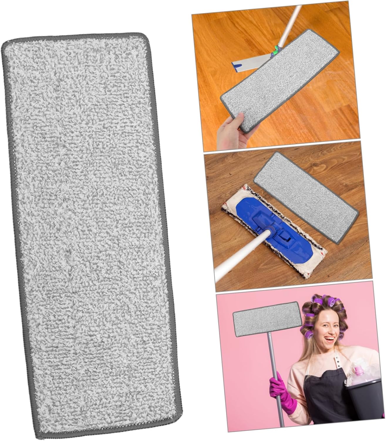 4pcs Microfiber Mop Refill Pads for Reusable Mop Heads Grey