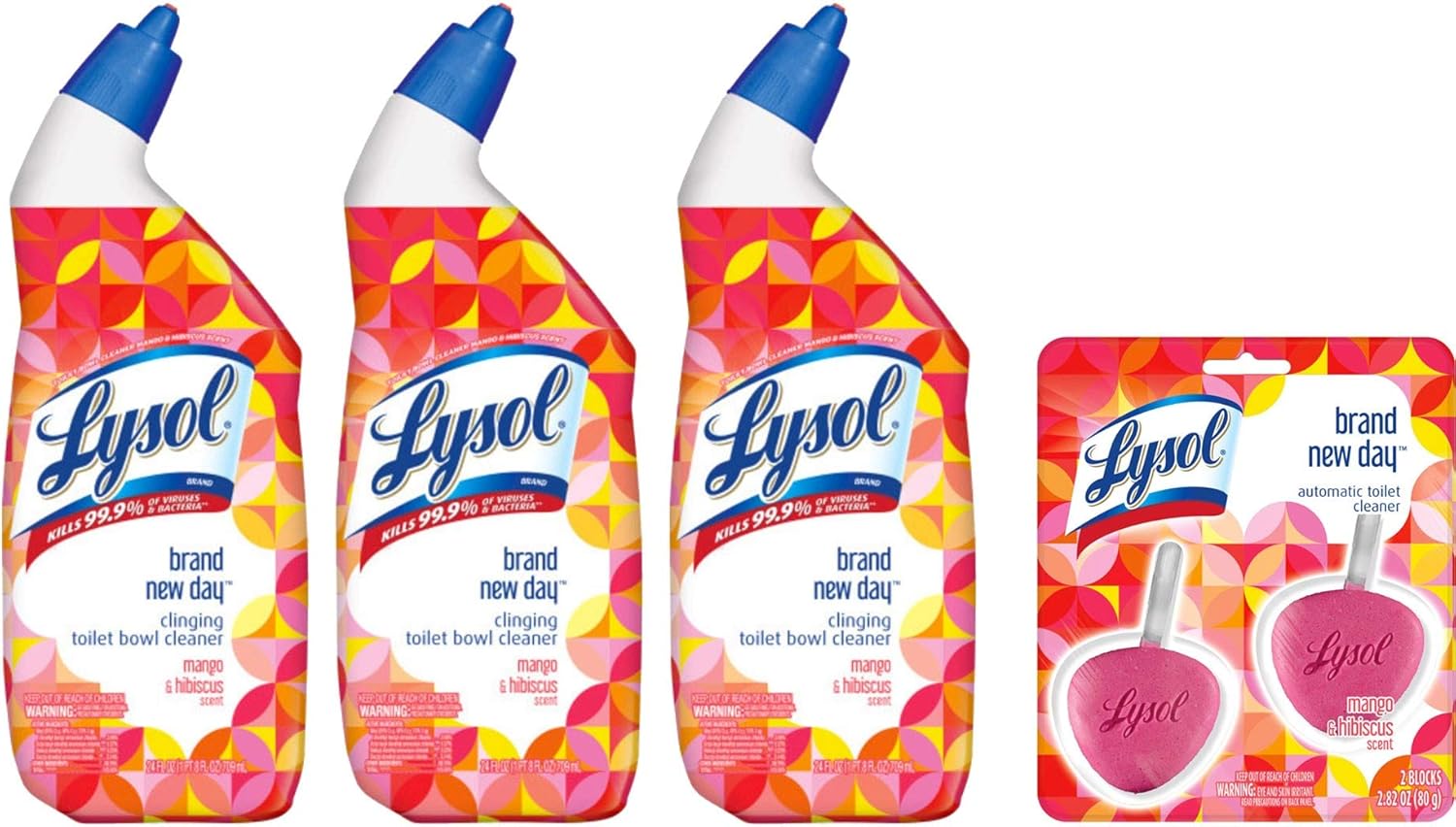 Lysol Toilet Bowl Cleaner Variety Pack with Mango Hibiscus