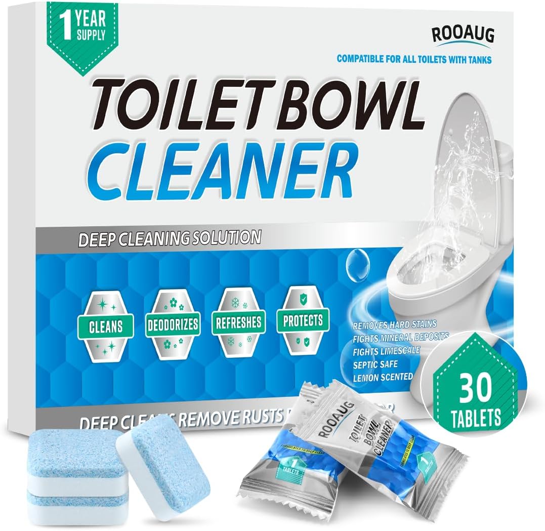 ROOAUG 30 Tabs Toilet Bowl Cleaner Tablets
