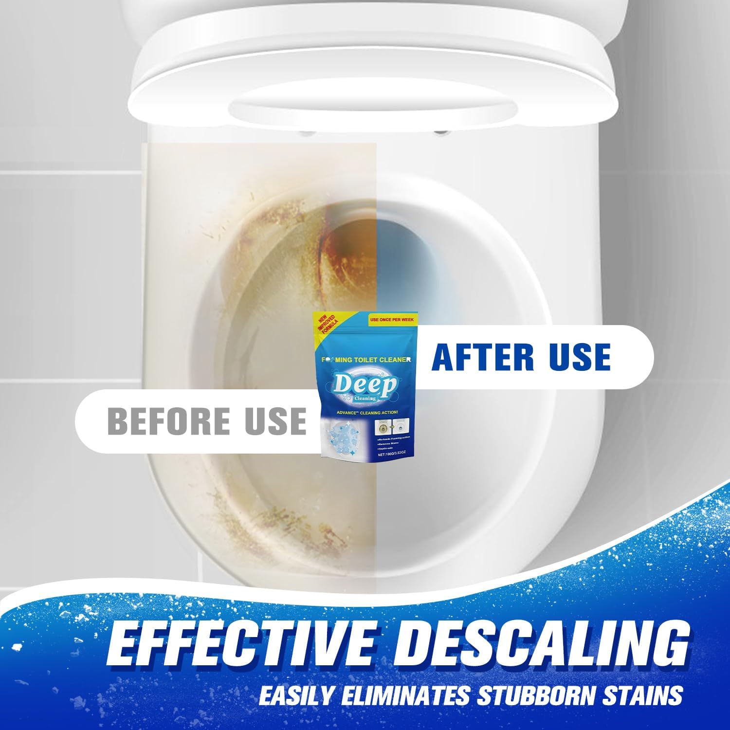 Iaolose 2PCS Toilet Cleaner with Deep Cleaning Powder