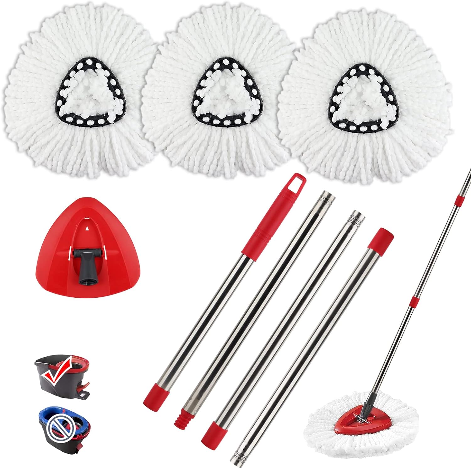 BeiLan Spin Mop Replacement Head Set