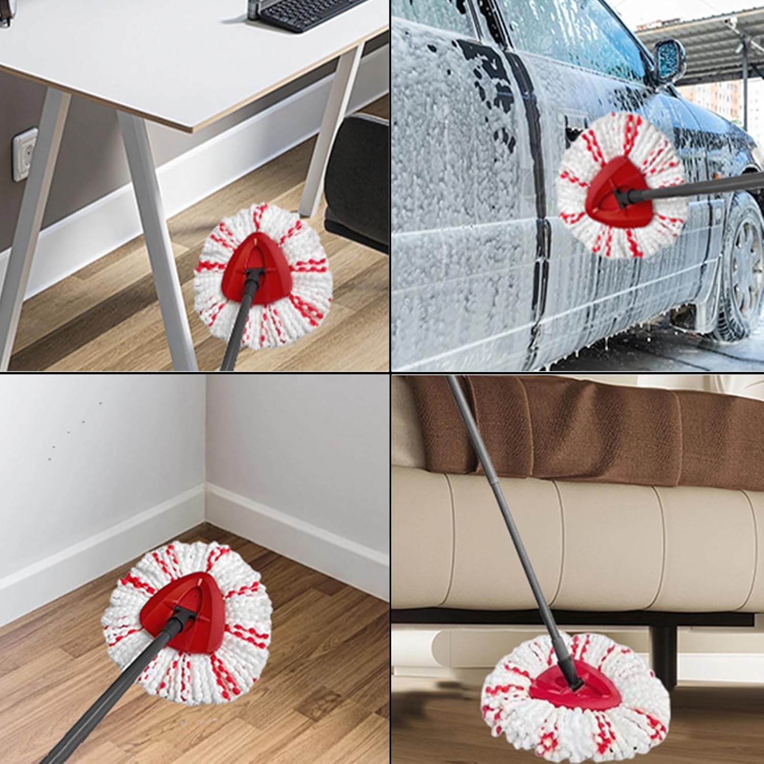 Fazlynyi 2Pack Spin Mop Replacement Head - 40 More Cleaning Power