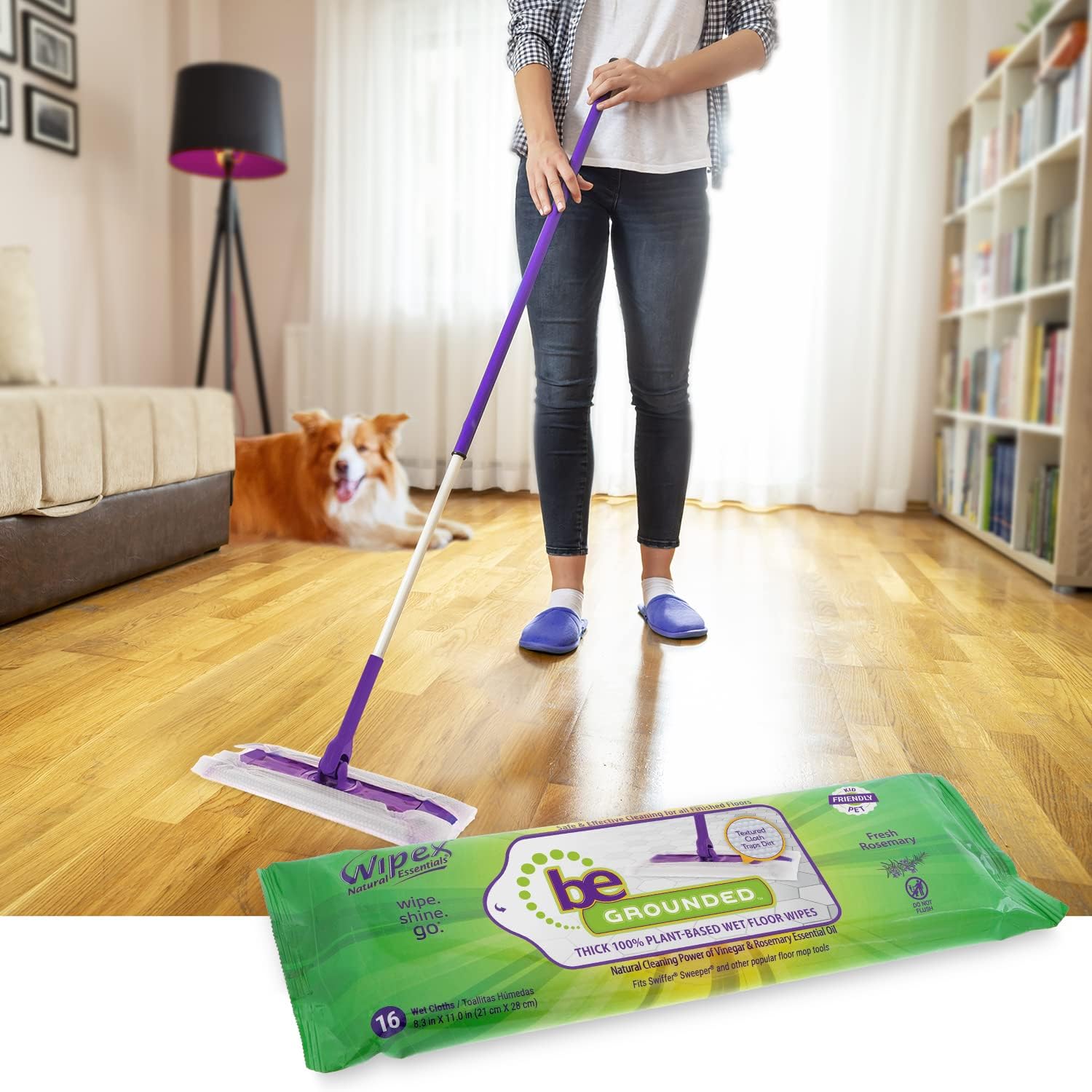 Wipex Natural Wet Floor Wipes with Rosemary and Vinegar