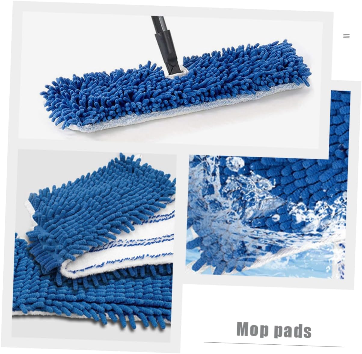 Minkissy 2pcs Chenille Mop Pad Refill for Hardwood Floors