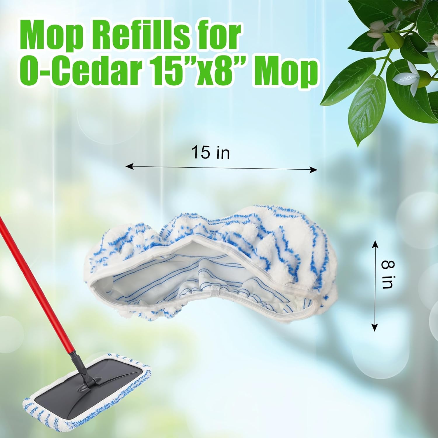 WVYNUYQP Reusable Cotton Microfiber Mop Pads 4 Pack