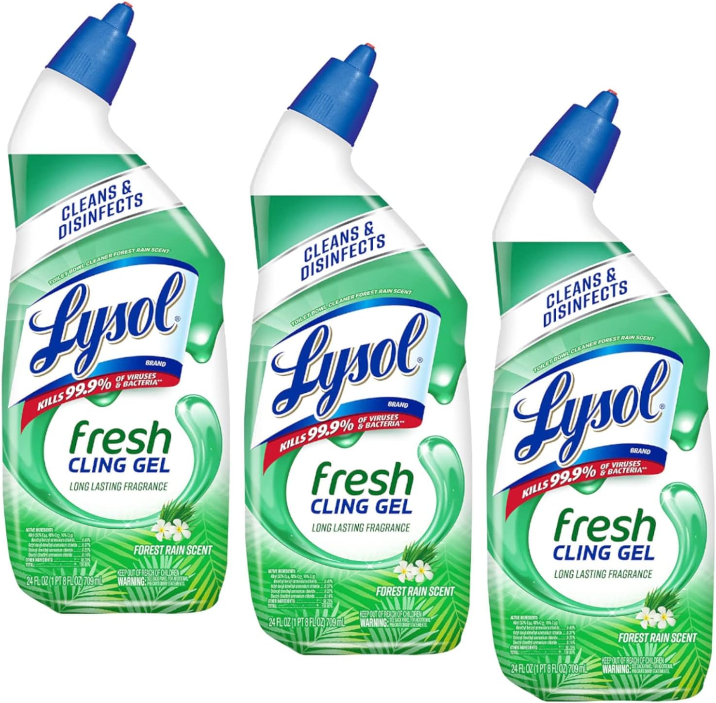 Lysol Cling Gel Toilet Bowl Cleaner 24 Ounce Pack of 3