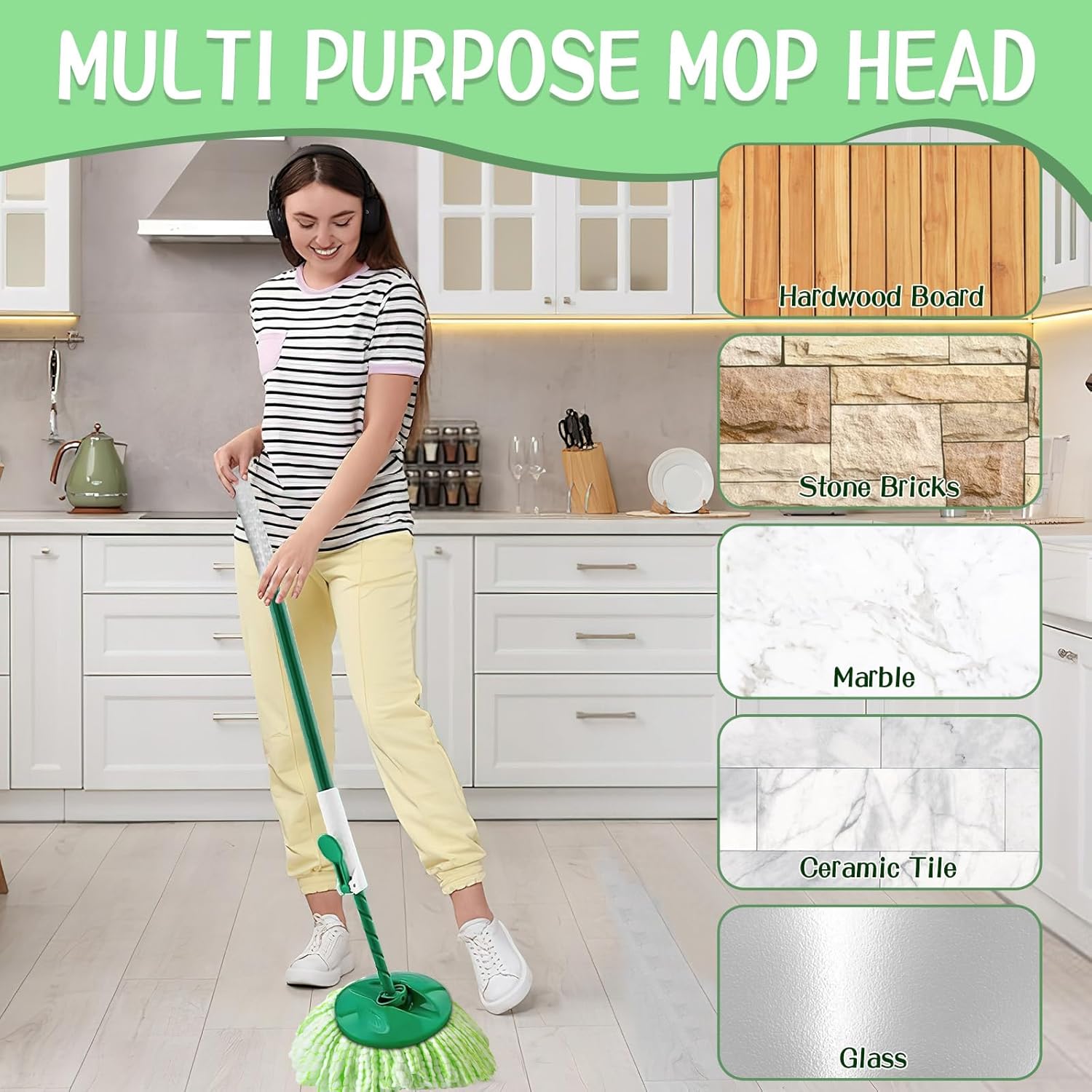 8 Pack Mop Head Replacement for Libman Tornado Spin Mop
