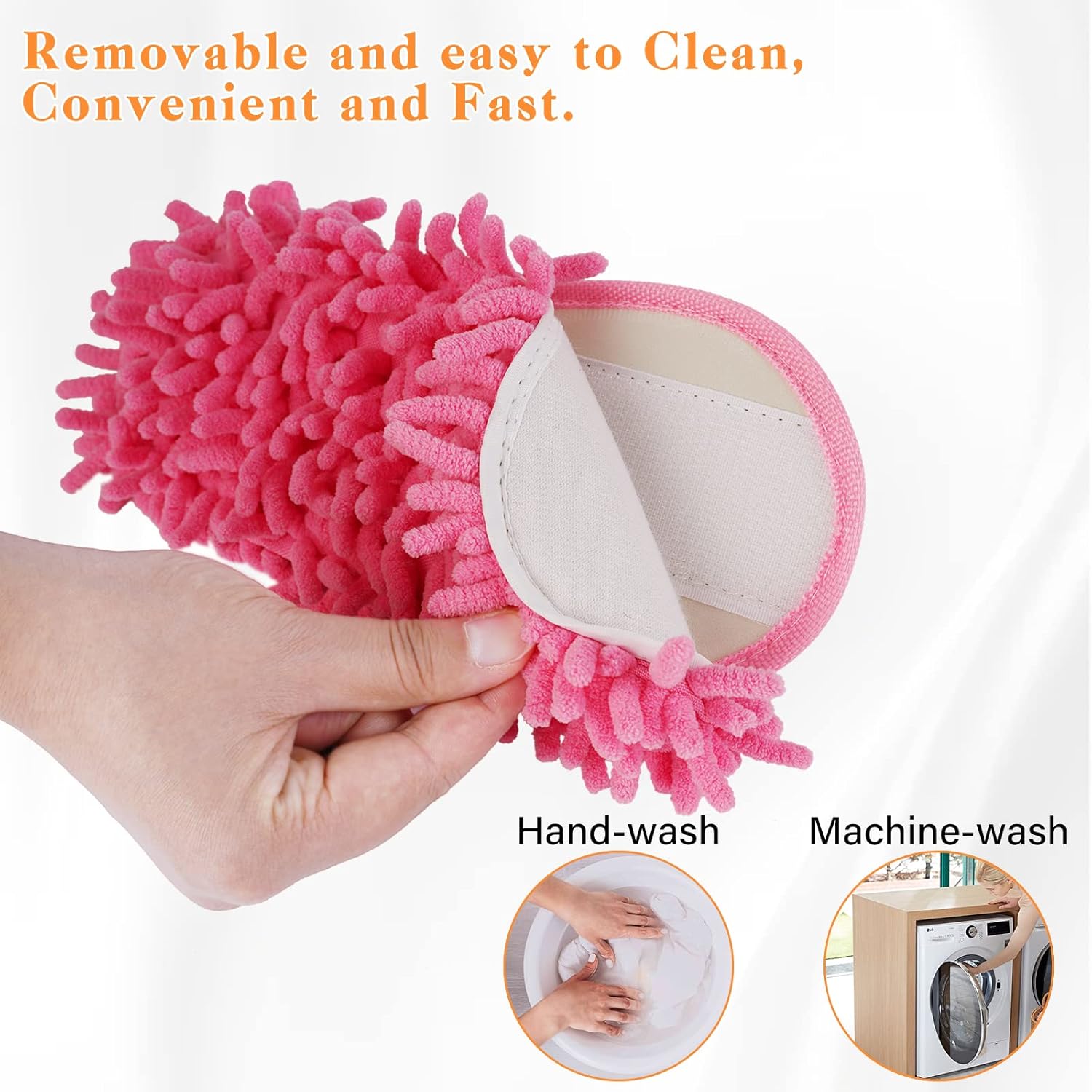 Liitrton Detachable Mop Slippers Microfiber Chenille Comfort Footwear