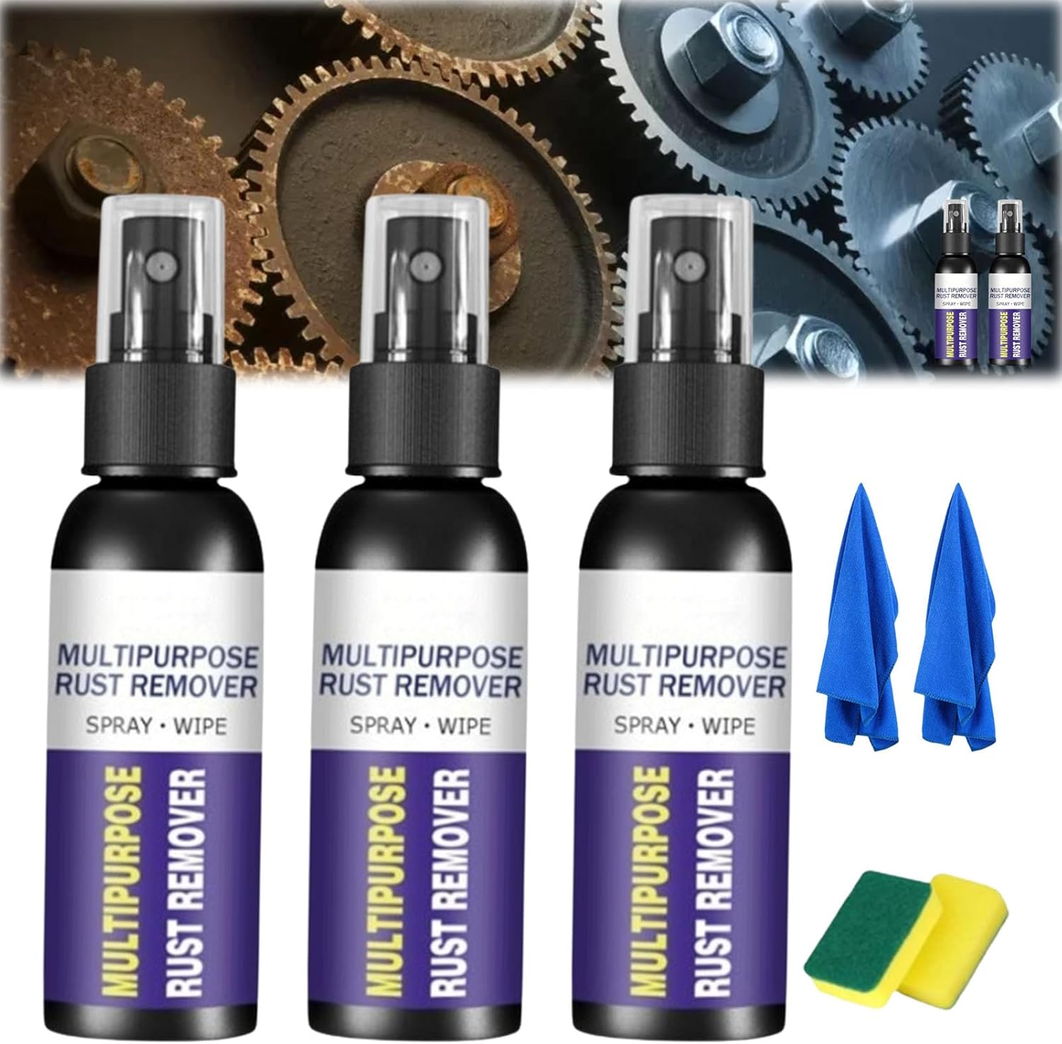 RJDJ Multipurpose Rust Remover Spray 3pc Kit