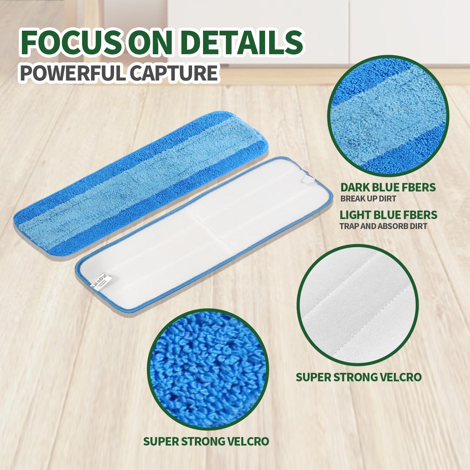 10 Pack Microfiber Mop Pads for Bona Mop 18 Inch Reusable Replacement