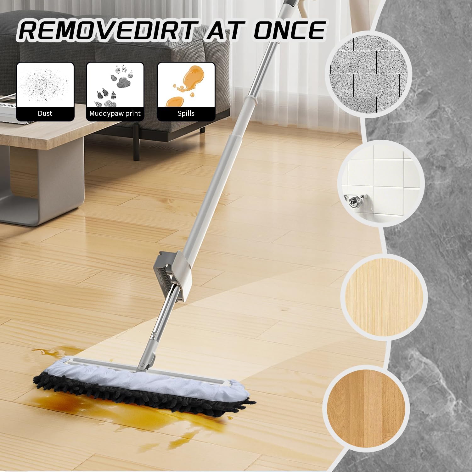 EKIORI Mop Slippers Socks for Home Cleaning 1