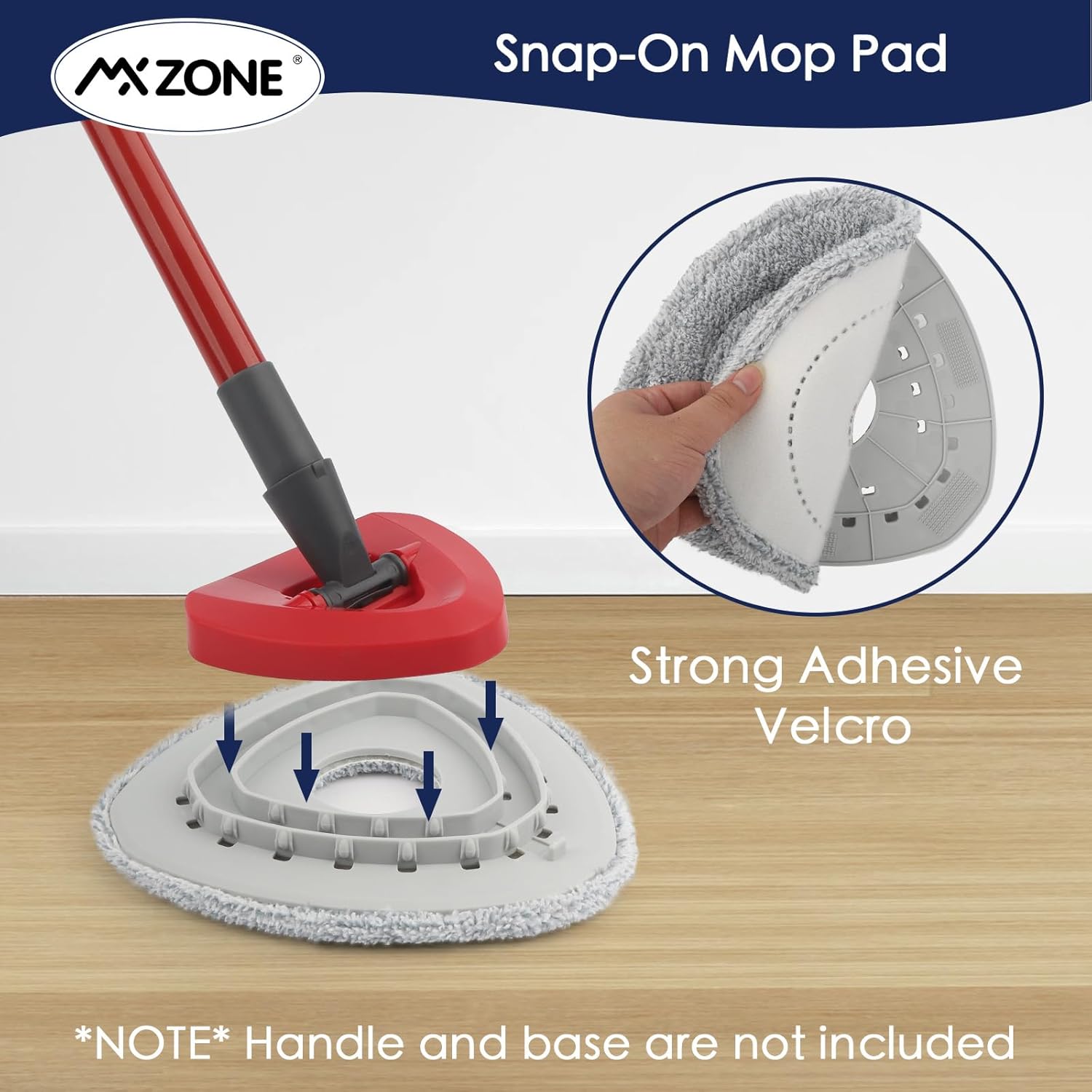 MXZONE Spin Mop Pad Replacement - 4 Pads 1 Base