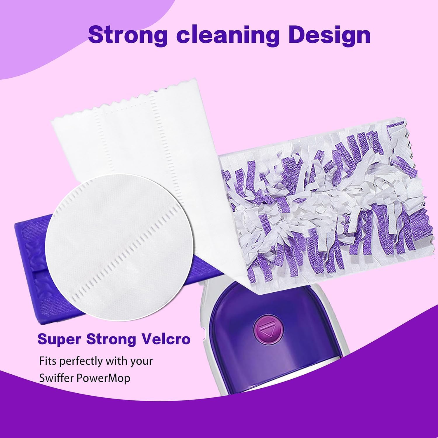 Disposable Mopping Pad Refills for PowerMop 20 Pack Purple