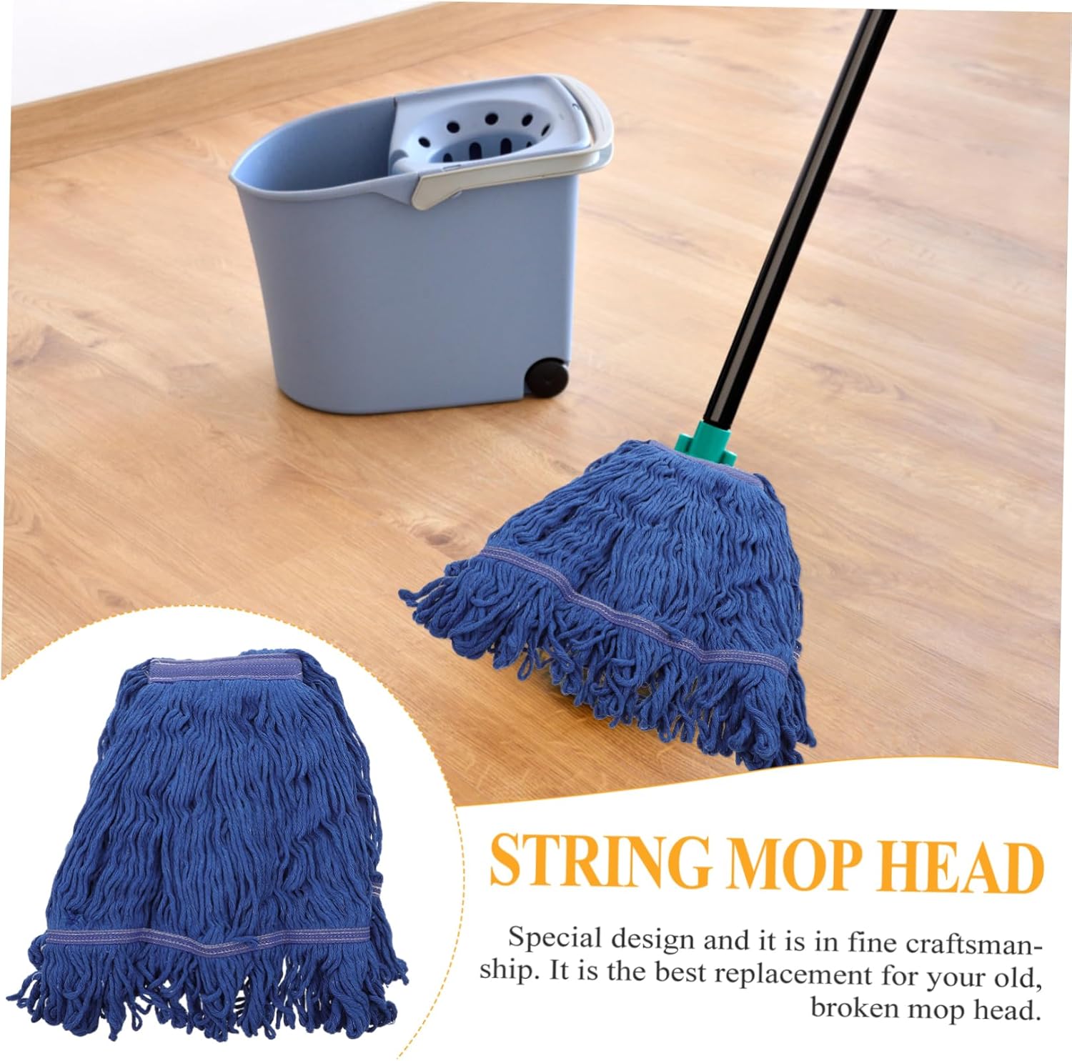 Heavy Duty Cotton Mop Head Replacement for Home and Commercial Use