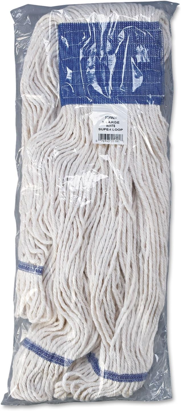 Boardwalk BWK504WH 5 in Super Loop Wet Mop Head - X-Large White