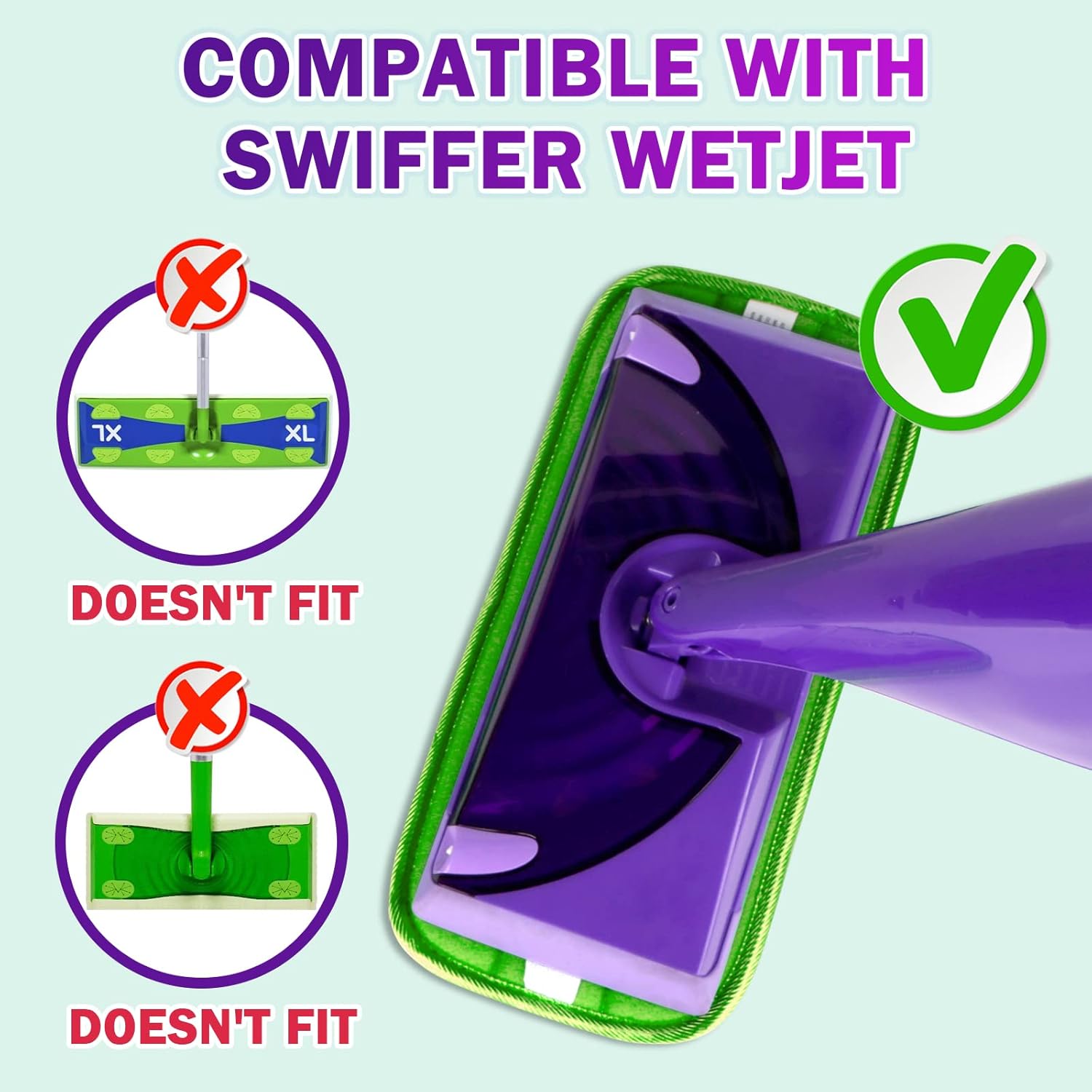 Orighty Reusable Mop Pads for Swiffer WetJet - Pack of 8
