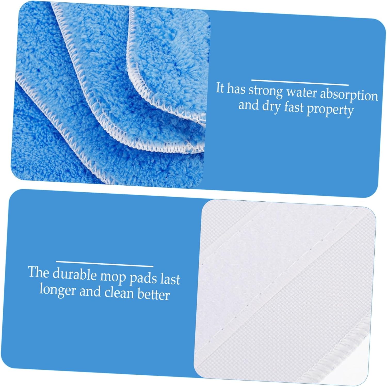 4pcs Reusable Washable Mop Pads for Hard Floors