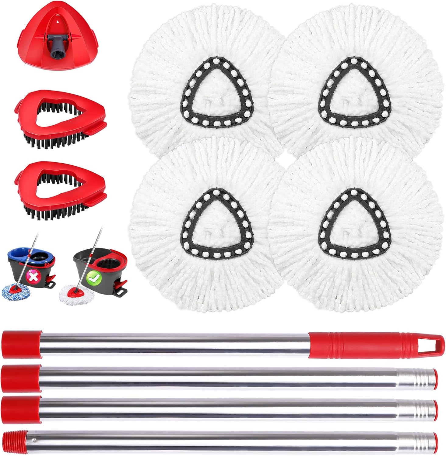 BOCA STORY 4Pcs Spin Mop Refill Combo for O-Ceda