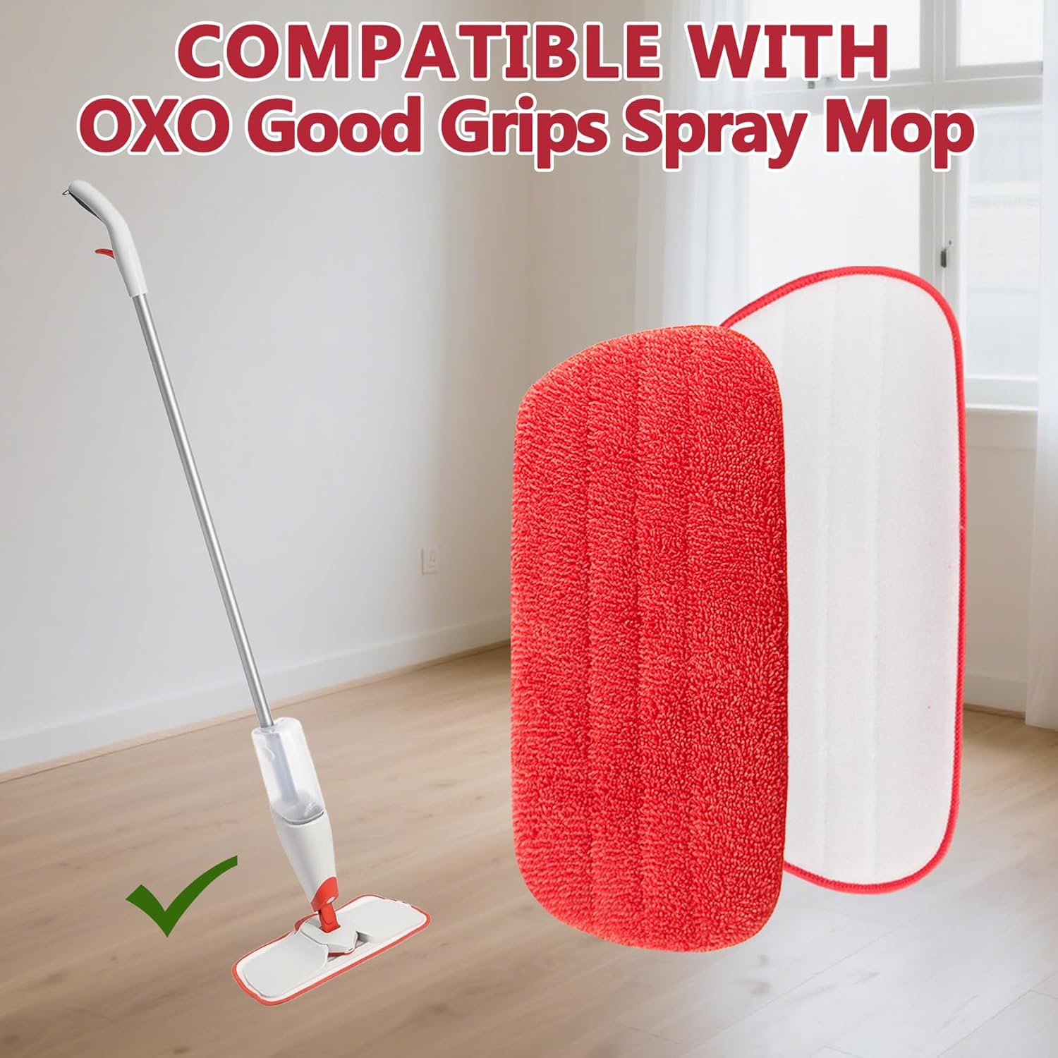 GeekNi 2 Pack Microfiber Mop Pads for OXO Good Grips