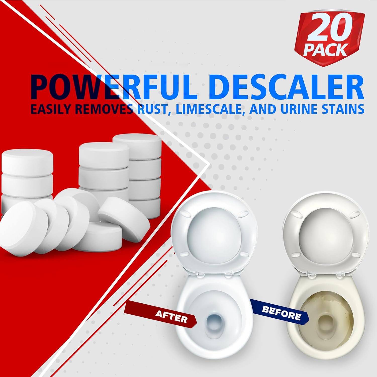 USKICH Toilet Bowl Cleaner Tablets 20 Pack