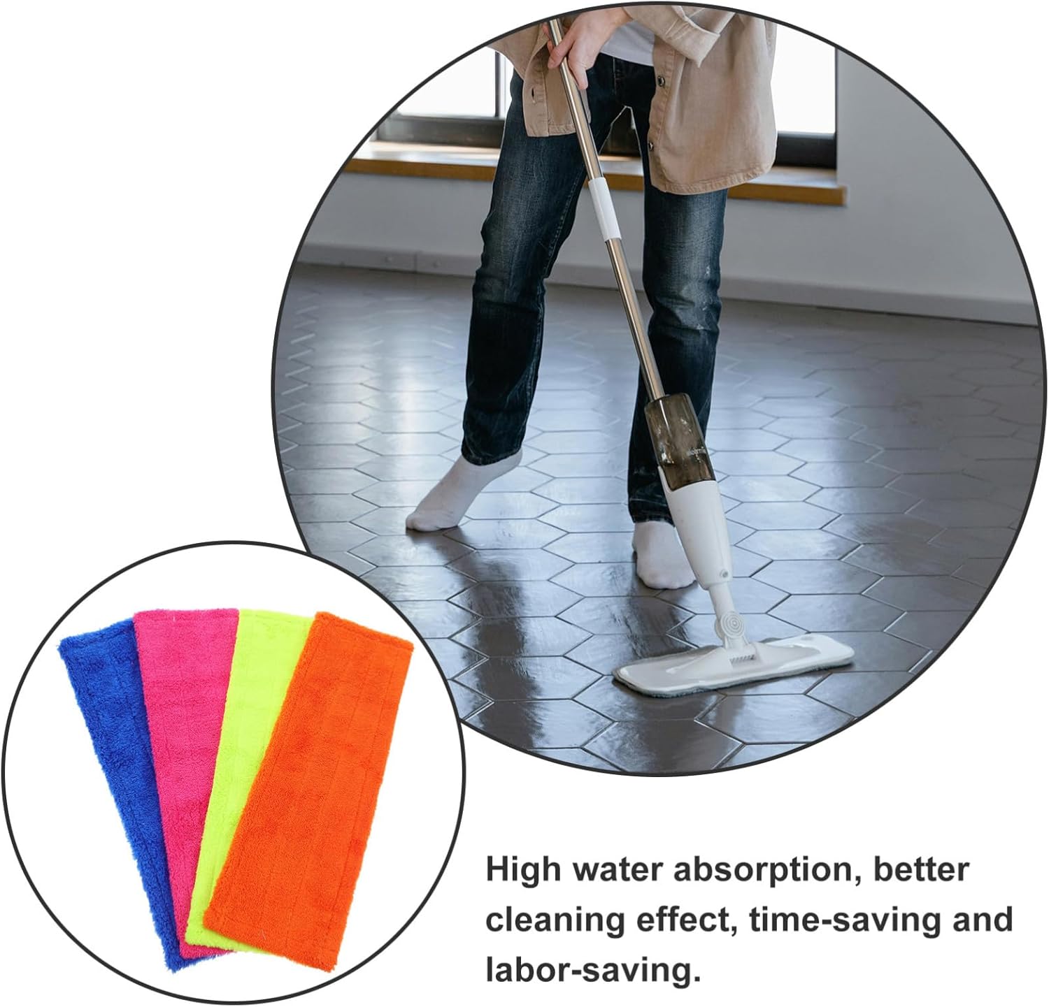 Ipetboom 4pcs Reveal Mop Pads Replacement Heads