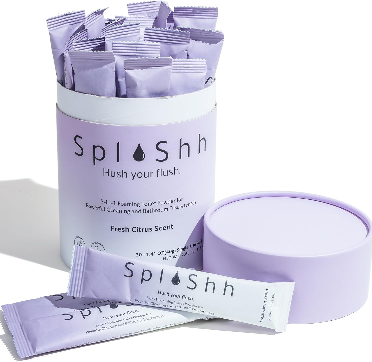 SplaShh 5 in 1 Toilet Cleaner 30 Powder Packets Eco-Friendly