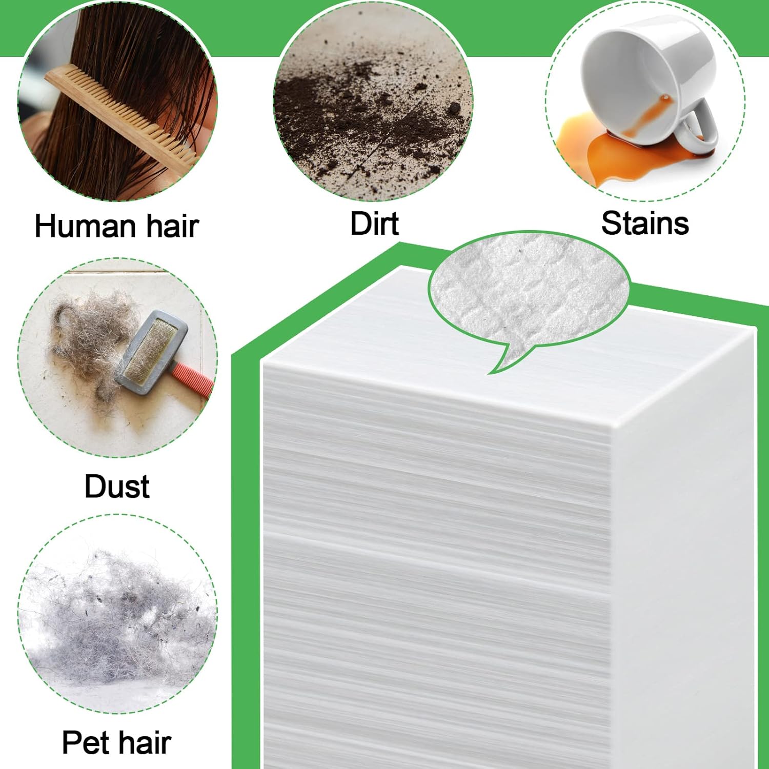 Zubebe 600 Pcs Dry Mop Pad Refills for Floor Cleaning