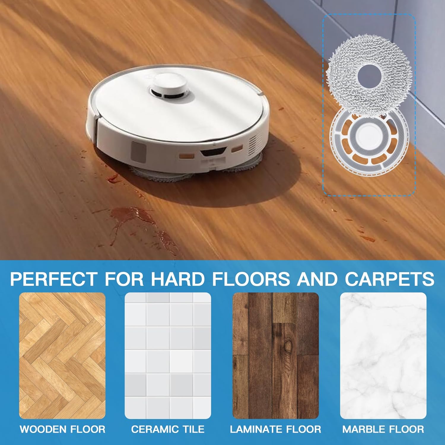 Fixbetter Replacement Mop Pads with Holder for Roborock Models