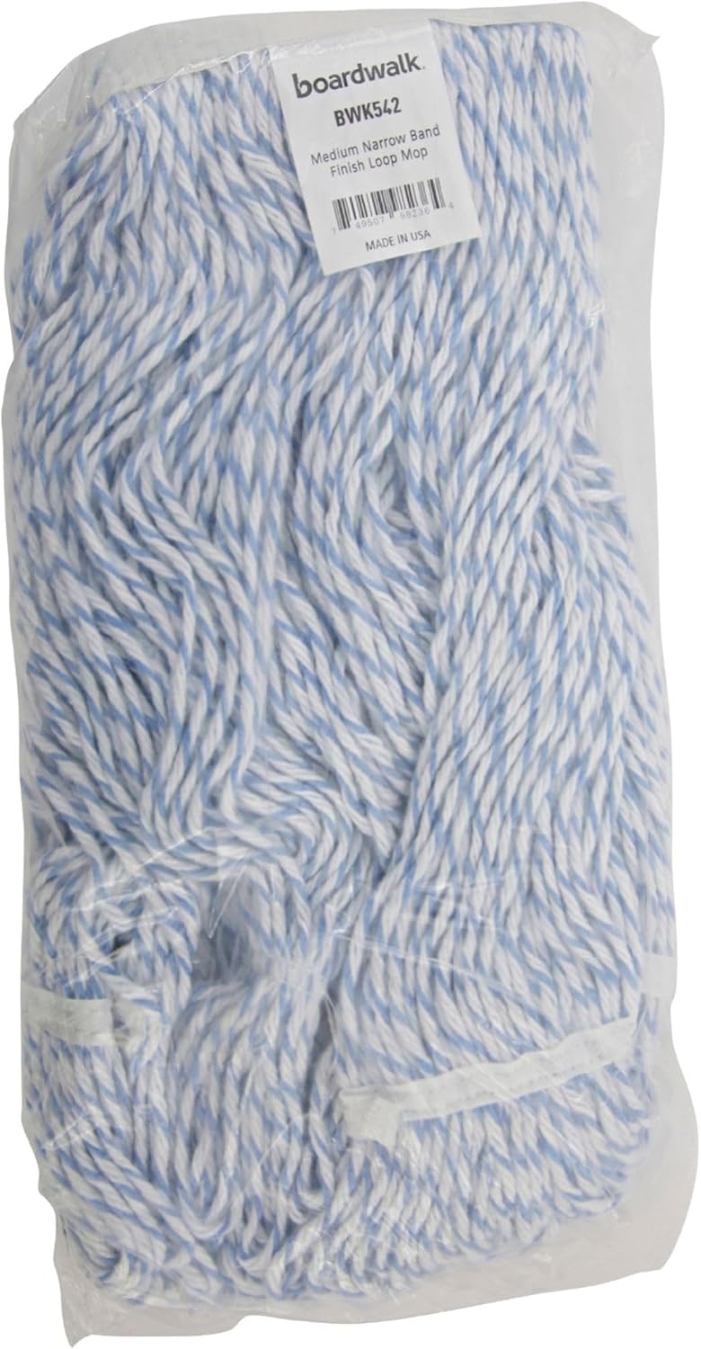 Boardwalk 542CT Mop Head Replacement Narrow Medium WhiteBlue Case of 12