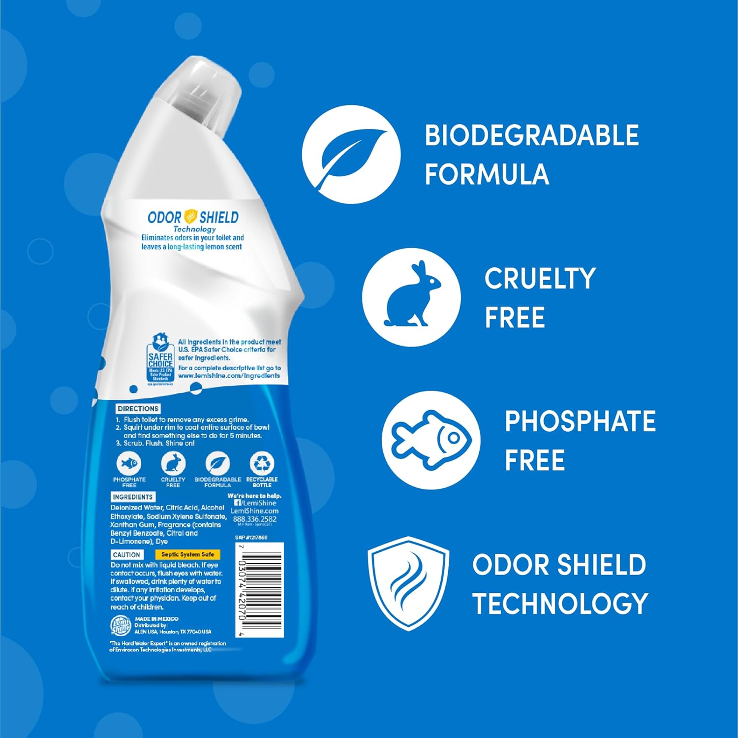 Lemi Shine Toilet Bowl Cleaner Bleach-Free 6 Pack