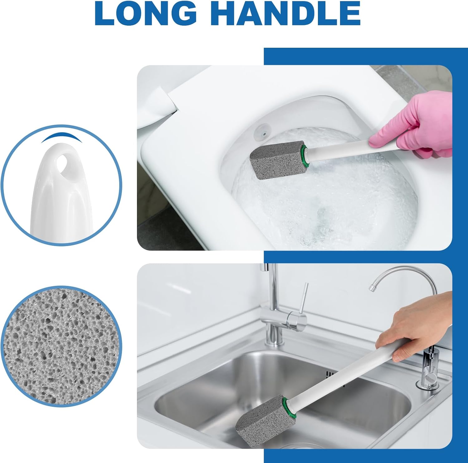 MOXIMAOYI Pumice Stone Toilet Cleaner with Handle 1