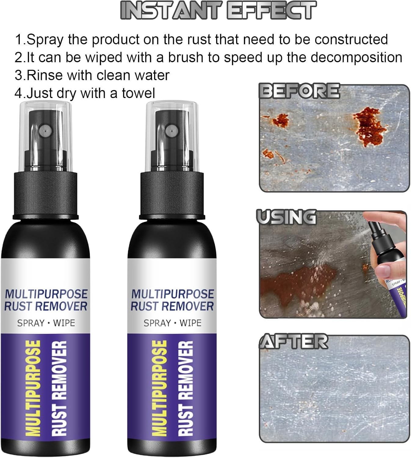 Homomdy Rust Remover Spray 6pcs Multipurpose