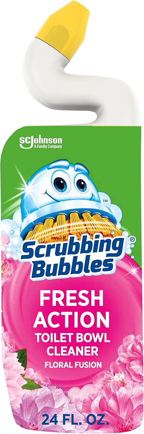 Scrubbing Bubbles Toilet Bowl Cleaning Gel 24oz Non-Bleach Floral Fusion Scent