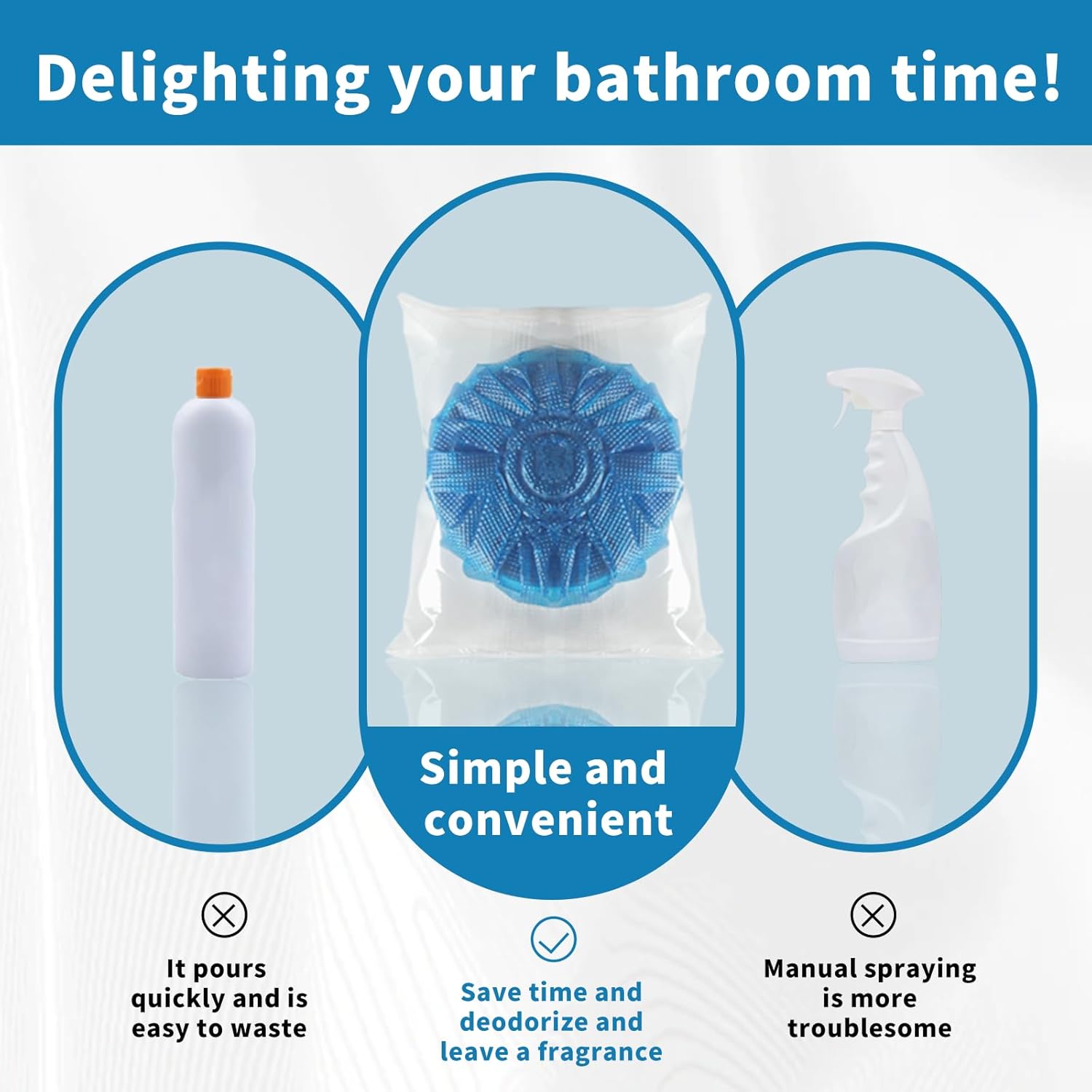 Senmenda 50 Pack Blue Toilet Bowl Cleaner Tablets