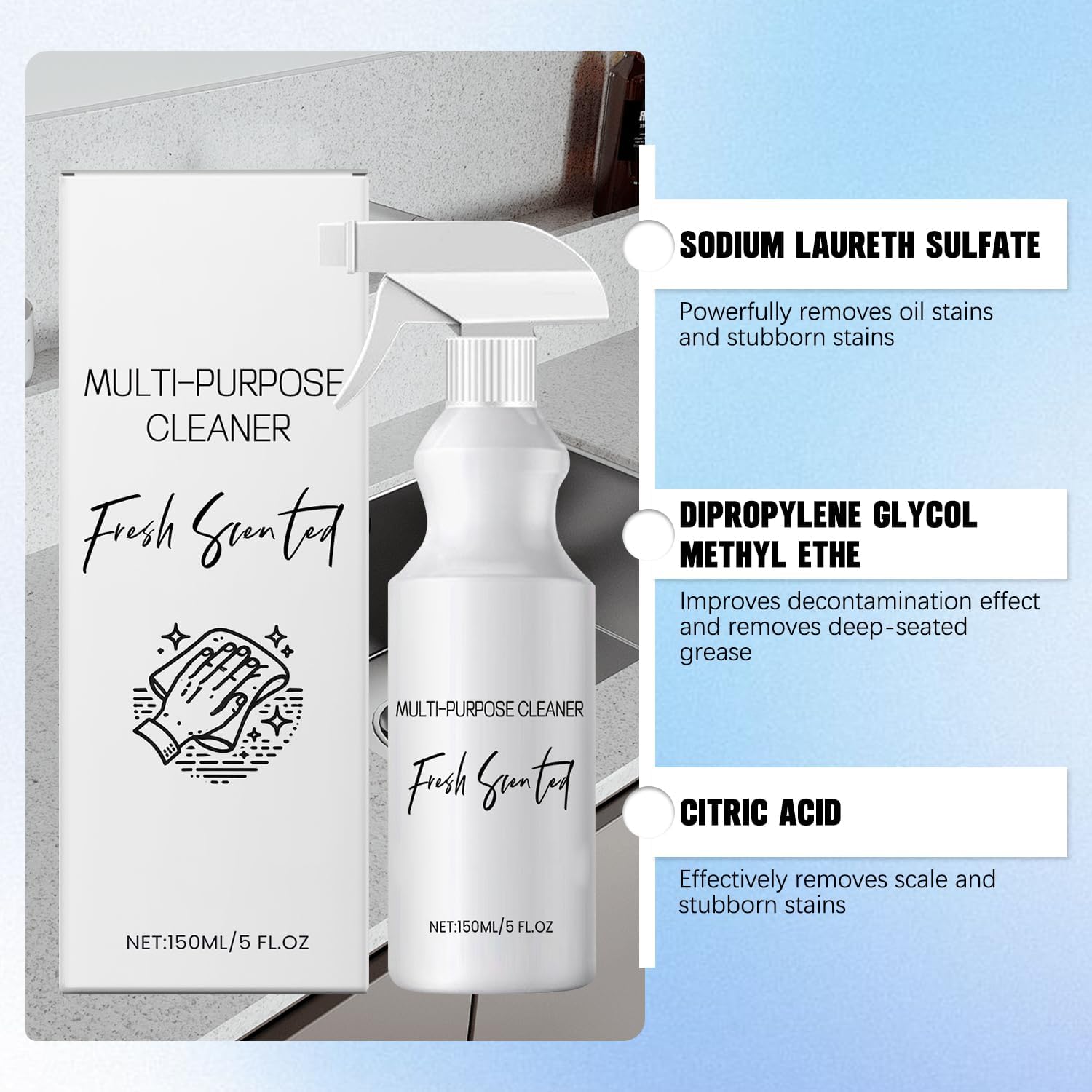 2Pcs R W Multi Purpose Cleaner